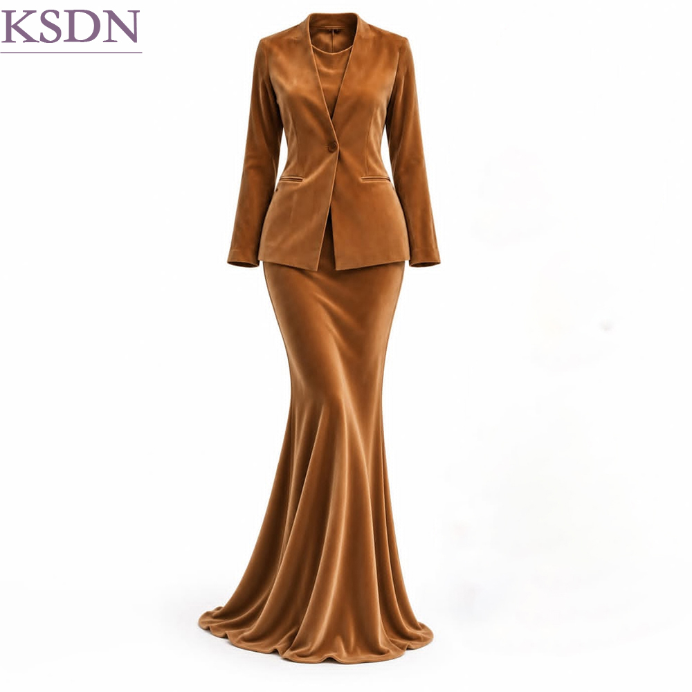 Formal Skirt - Elegancki damski garnitur z aksamitu, składający