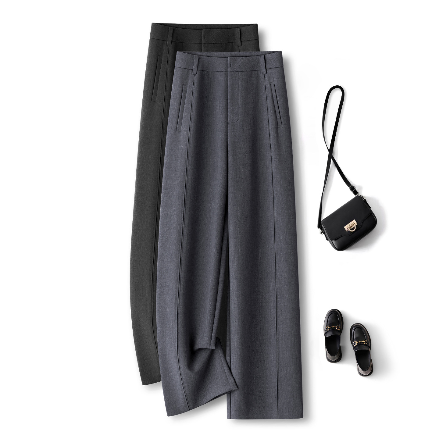 Tailored Trouser Wide - Damskie spodnie z szerokimi nogawkami, wysoki