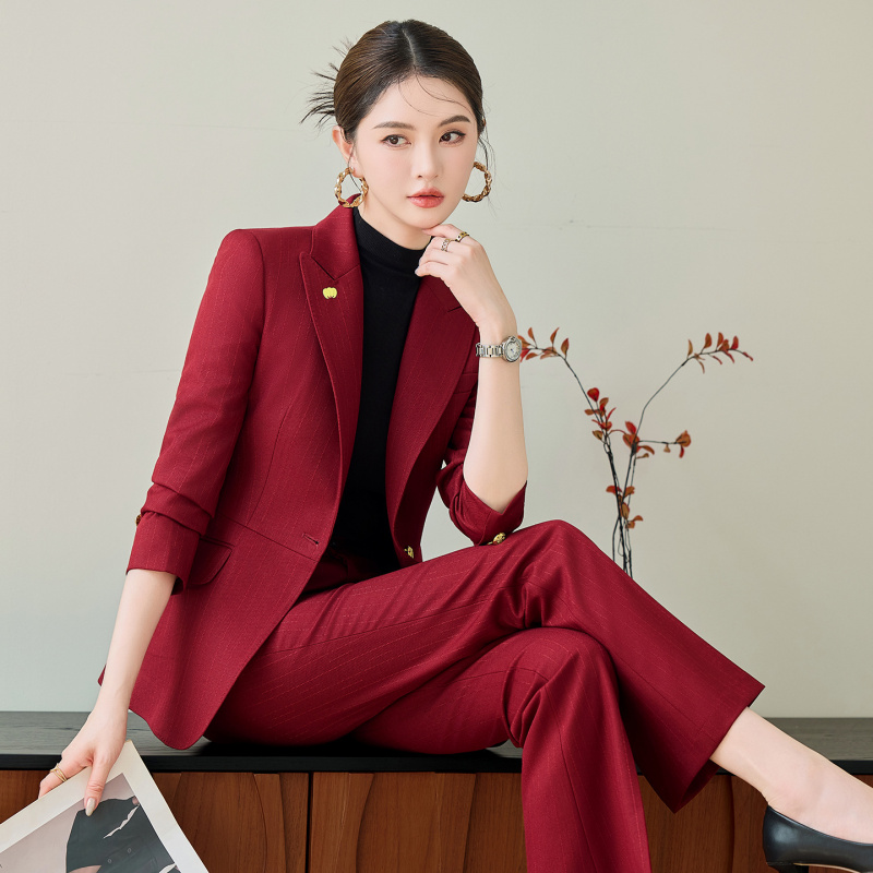 Women'S Red Formal Wear - Czerwony garnitur damski, wysokiej jakości strój