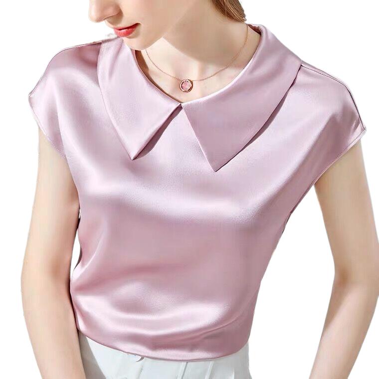 Silk Blouse - Elegancka koszula damska z jedwabiu lodowego,
