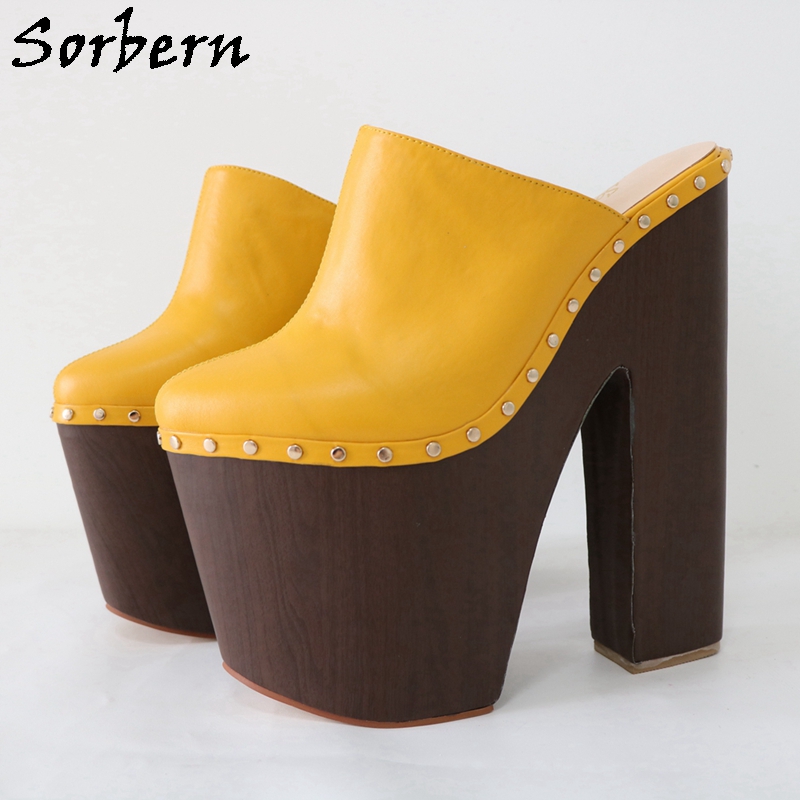 Sorbern brązowo-żółty buty Pum – Pump Heel Block recenzja i cena